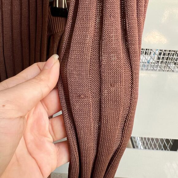 NWT SIR The Label Aya Ribbed Long Sleeve Tunic Top & Pants In Chocolate - Picture 5 of 11